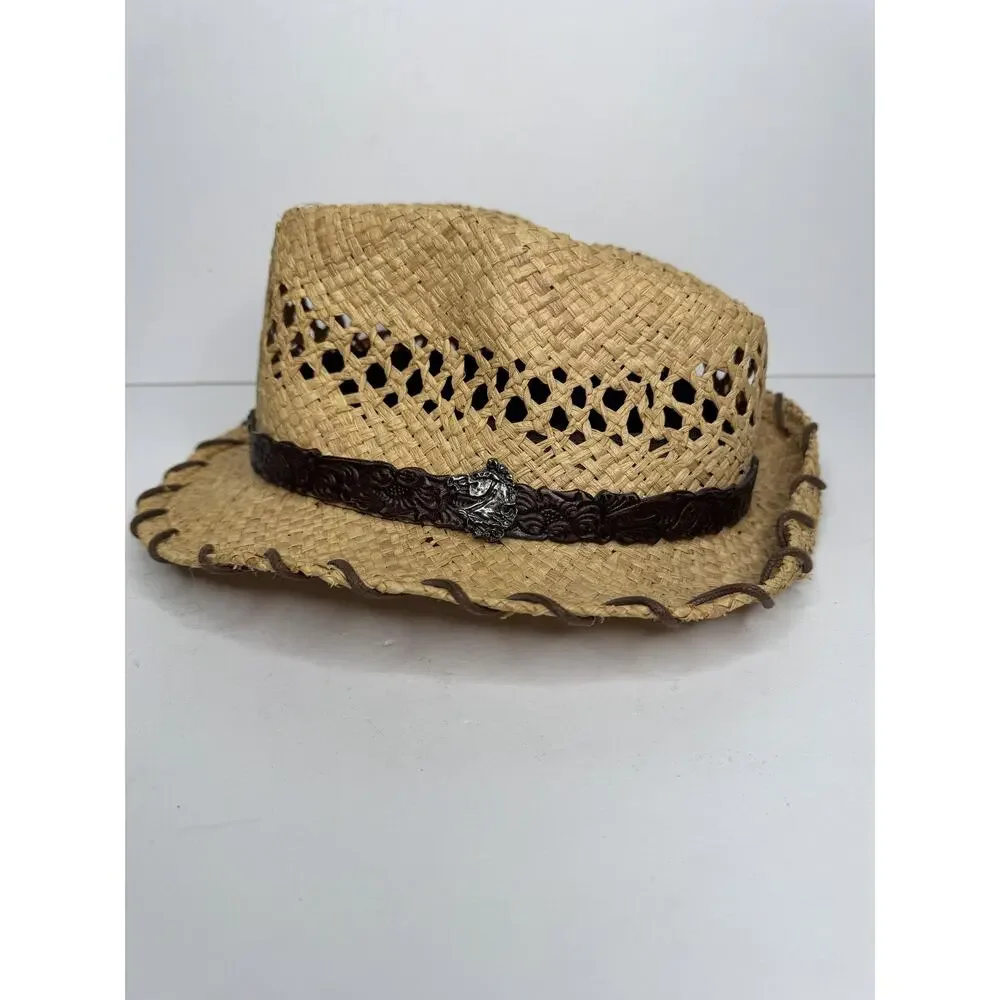 Charlie 1 Horse Hat Cowboy Wild Horse M Beige Straw Vented Wide Brim Western